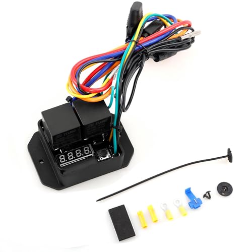 Digital Radiator Fans Controller Swith Kit 12V/24V Adjustable Temperature Range Digital Electric Thermatic Fan Switch Kit from 104F to 230F (40C to 110C) Replace #0444 DC0444