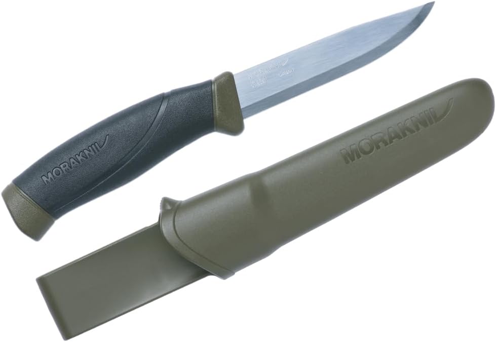 Morakniv Men's 840 Companion Carbon MG Bushcraft Knife, Military Green/Black, 10.5 cm