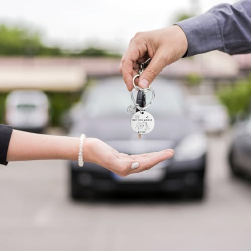 Gosknor Schlüsselanhänger als Geschenk für Hundebesitzer, 'Best Dog Walker Ever' Süßer Schlüsselanhänger mit Hundeführer-Welpenmotiv für Frauen und Hundeliebhaber (Labrador)