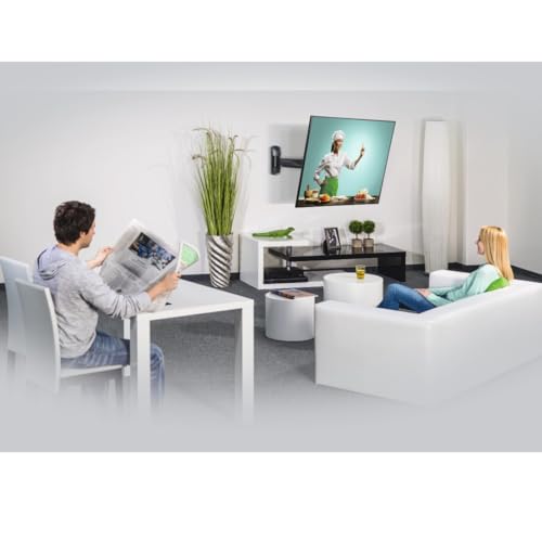 Hama TV Wandhalterung schwenkbar, neigbar (TV Wandhalterung 19-50 Zoll, VESA 75x75 bis VESA 200x200, bis 35kg, 2 Gelenke, mit Fischer-Dübeln) schwarz – Bild 7