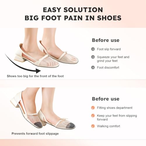 Image of Shoe Filler Insert, Black Shoe Inserts for Shoe Too Big Adjustable Toe Cushion Fillers Make Shoes Fit, Prevent Heel Sliping Shoe Inserts for Sneakers High Heels Flats Boots (Size:2 Pairs)