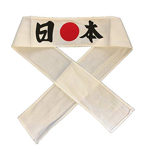 Black Sugar Bandeau Japan Bandana Foulard Tête Japonais Traditionnel Samouraï Inscriptions Coton A Nouer Déguisement Cosplay Unisexe Taille Unique Blanc