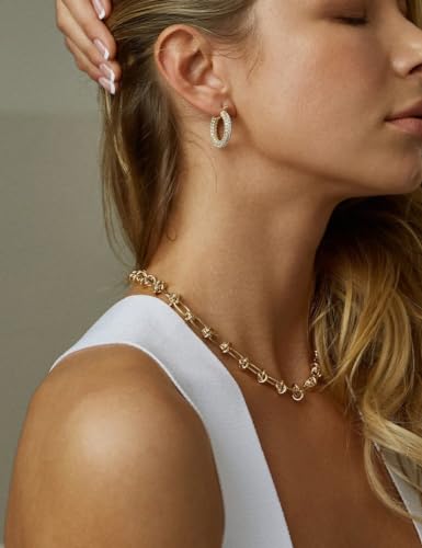 18K Gold Plated Choker Necklaces for Women Fashion Snake Chain Dainty Leaf Coffee Bean Love Knot Link Chain Choker Necklace3