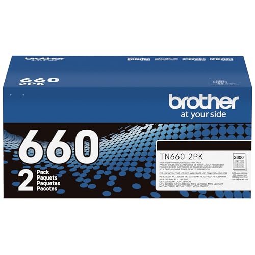 Image of Brother Genuine High-Yield Black Toner Cartridge Twin Pack TN660 2PK (TN6602PK) | Up to 2, 600 Pages and Cartridge, Fits Select Dcp, Hl, Mfc Models