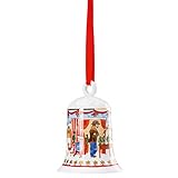 Jahresartikel 2019 Hutschenreuther Weihnachtsmarkt 7 cm Porzellanglocke, Porzellan, Bunt
