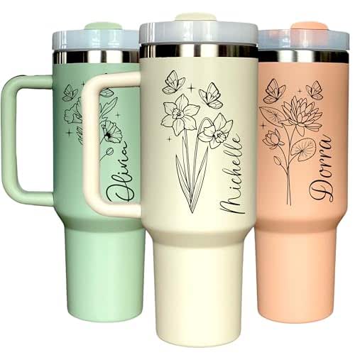 Personalized 40 oz Stainless Steel Tumbler with Handle