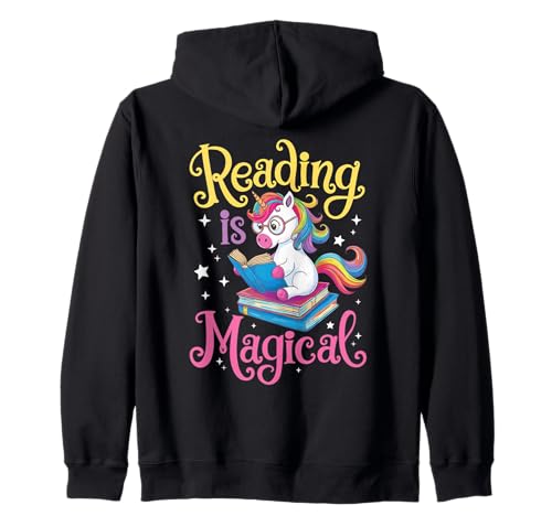 Leer es mágico lindo unicornio arcoirbow book amante lector Sudadera con Capucha
