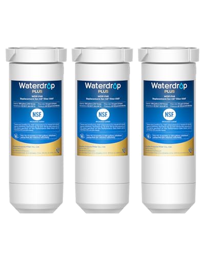 Waterdrop Plus XWF Water Filter Replacement for GE® XWF, 3 Pack, No chip | Not XWFE, Replacement for GE® WR17X30702 Refrigerator Water Filter, NSF/ANSI 401 & 53 & 42 & 372 Certified, Reduces RFAS