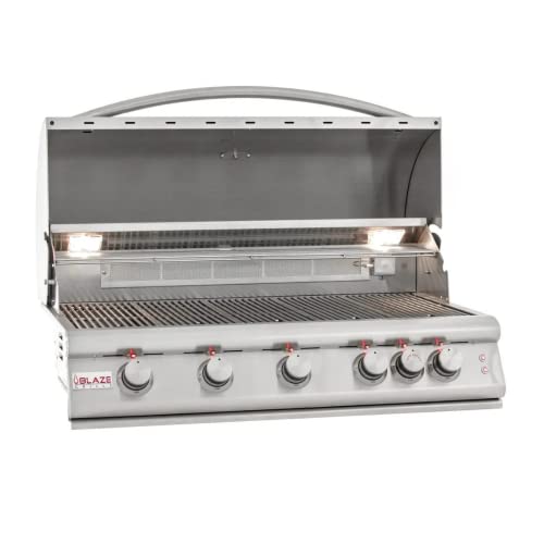 Blaze Outdoor Grill | 40-Inch Stainless Steel Propane BBQ Grill | 5 Burner Barbecue | Premium Outdoor Kitchen Grilling | Rear Infrared Burner & Grill Lights | BLZ-5LTE2-LP