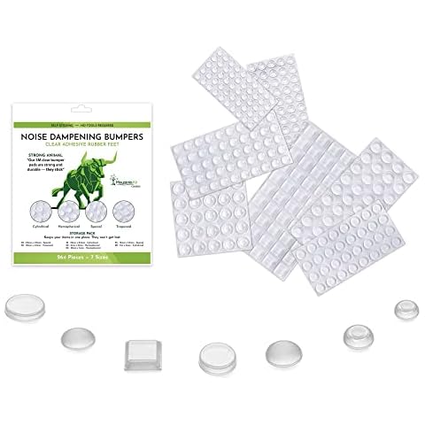 7 Sizes Clear Soft Self-Adhesive Bumper Pads and Dots – 289 Pcs Strong Rubber Feet for Wall Protection & Furniture – Noise Reducing Silicone Bumpers for Cabinet Door, Laptop, Picture Frame & Drawer Cover