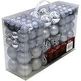 Con cordones para colgar Christmas Gifts Bolas de Navidad, Plata, 100x, 100