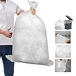 50 Large Strong Clear Bin Bags (18 x 29 x 39 Inches) - Plastic Recycling Bin Liners - 140 Gauge Trash Bags for Rubbish, Waste, Refuse & Dustbin Sacks – 85 Litres