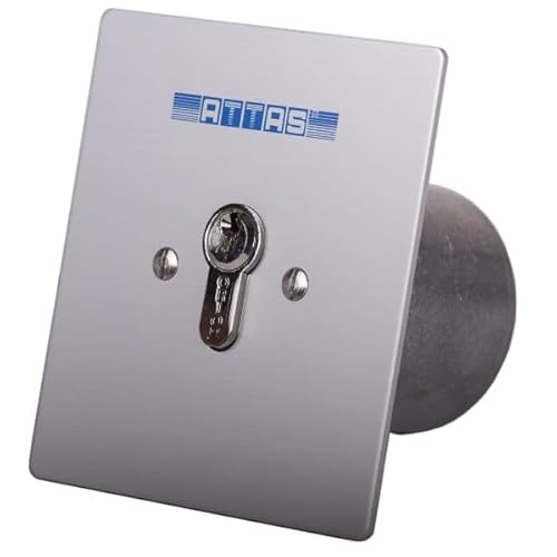 Schlüsselschalter Unterputz Schlüsseltaster 40-70 mm Profilhalbzylinder 3 Schlüssel Frontplatte Garagentor 1-2 Schaltelemente (1 Schaltelement - 70 mm Einbautiefe)