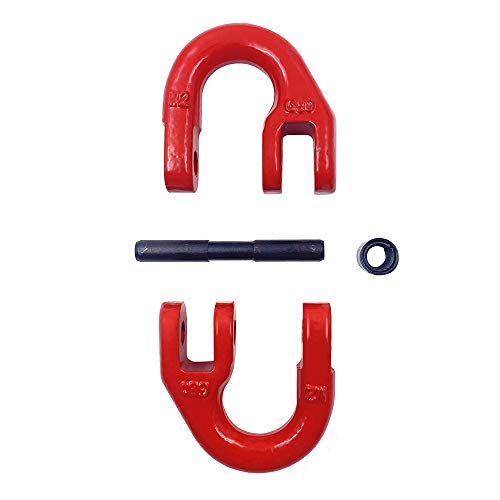 Enixwill 2Pc 1/2 Inch Tow Hitch Safety Chain Connector Link Hammerlock Grade 80 Coupling Link Red #TOP5