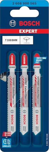 Bosch Professional 3X Lame Per Seghetto Alternativo Expert Carbon Fiber Clean T 108 Bhm (Per Fibre Plastiche Gfk, Cfk, Lunghezza 92 Mm, Accessorio Seghetto Alternativo) - 2