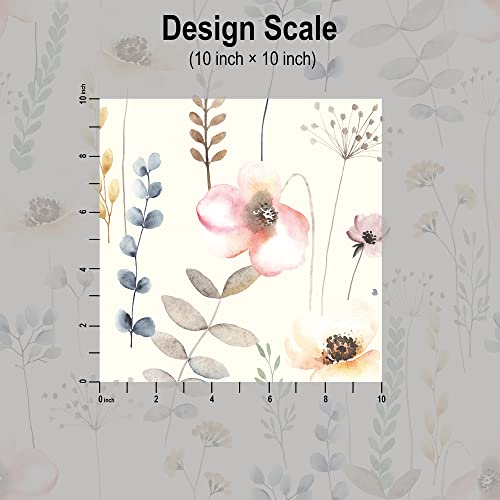 Blooming Wall Dpya34 Fresh Flower In Pastel Color Peel And Stick Wallpaper Removable Self Adhesive Wall Mural Wall Decor, 14.5 Square Ft/Roll #TOP6