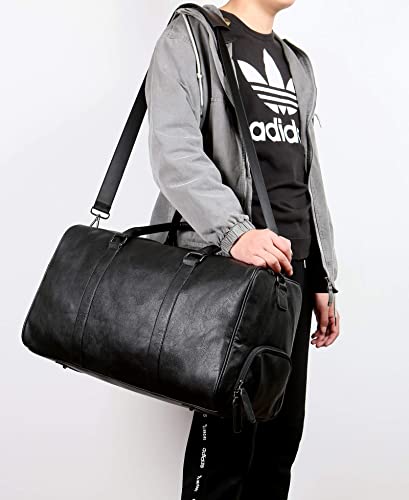 Grande bolsa de ginástica esportiva bolsa de couro pu Bolsa de viagem bolsa de viagem de fim de sema