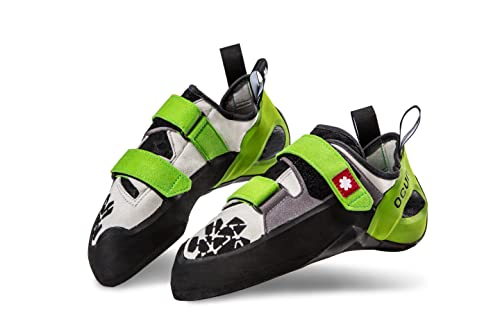 Ocun Jett Qc Bouldering Shoe | Rock Climbing Shoe, Grey/Green, 10.5 #TOP1