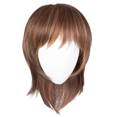 Raquel Welch Black Tie Chic Mid-Length Layered With subtle Volume Wig by Hairuwear, Average Size Cap, RL6/8 Dark Chocolate