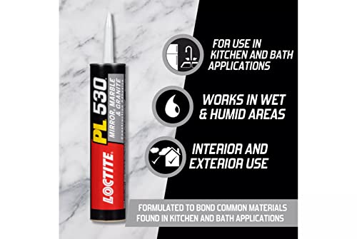Loctite PL 530 Mirror, Marble and Granite Construction Adhesive, 10 Ounce