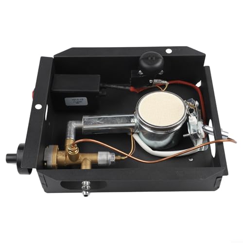 Sawhamale Tubo de vidrio de 47000 BTU para calentador de patio, módulo de quemador de repuesto con conjunto de control y kit regulador, pieza de calefacción de montaje en suelo de propano al aire
