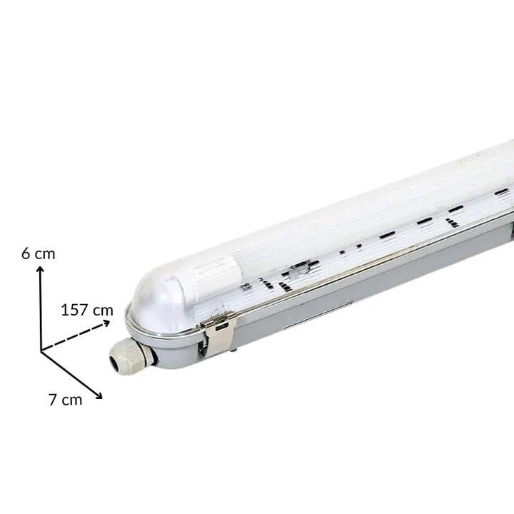 SILAMP Réglette étanche 150 cm pour 1 Tube LED T8 IP65 (Boitier vide) (Pack de 6)