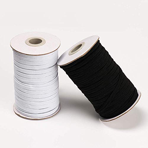Genenic 1/4 Inch Elastic Bands for Sewing, White Black Elastic String Cord, Soft Handmade Making Crafts Elastic Stretch Rope (30yards, White) - Thumbnail 2
