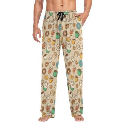 Plaaee Mens Sleep Pajama Pants Set Bottoms Christmas Gingerbread Blue Fleece Lounge Sleepwear PJs XXL3