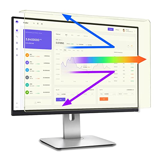 Blaulicht-Displayschutzfolie für 23,6 / 23,8 / 24 Zoll 16:9 Diagonale LED-PC-Monitor, Anti-UV-Augenschutzfilter, einfaches Aufhängen, kratzfest, Blaulicht-Blocker zur Linderung von Augenmüdung Cover