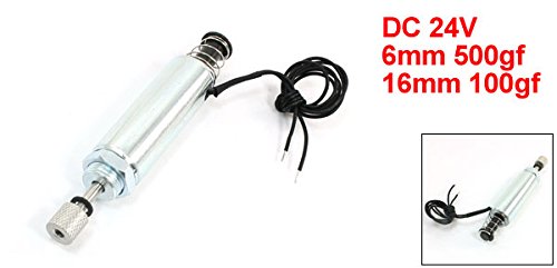 Miniatura 2 de uxcell Electroimán tubular de empuje de tracción, DC 24V, 0.236 in500gf, 0.630 in100gf