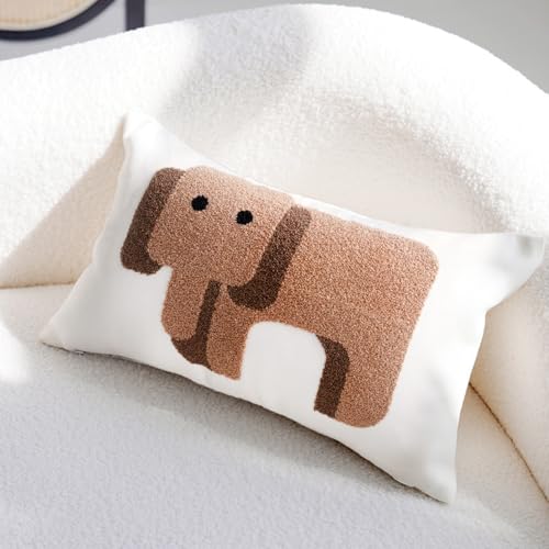 Housse oreiller brodee elephant et son coussin haut de gamme