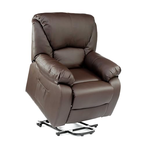 ECODE® Fauteuil Relax Releveur Reclinable en Similicuir avec Massage – Chaleur Lombaire et USB de Charge