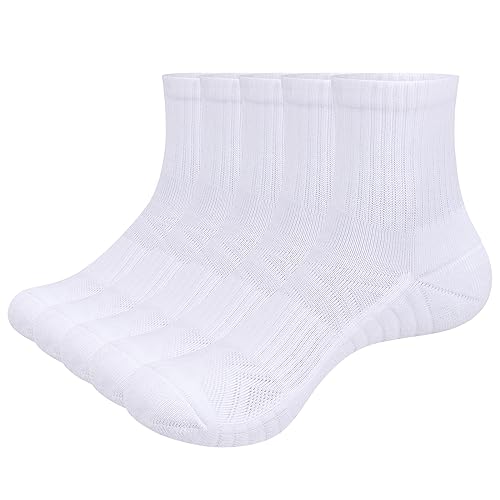 Womens Cushioned Ankle Socks Gym Golf Tennis Running Athletic Socks Breathable Cotton Quarter Crew Socks for Women