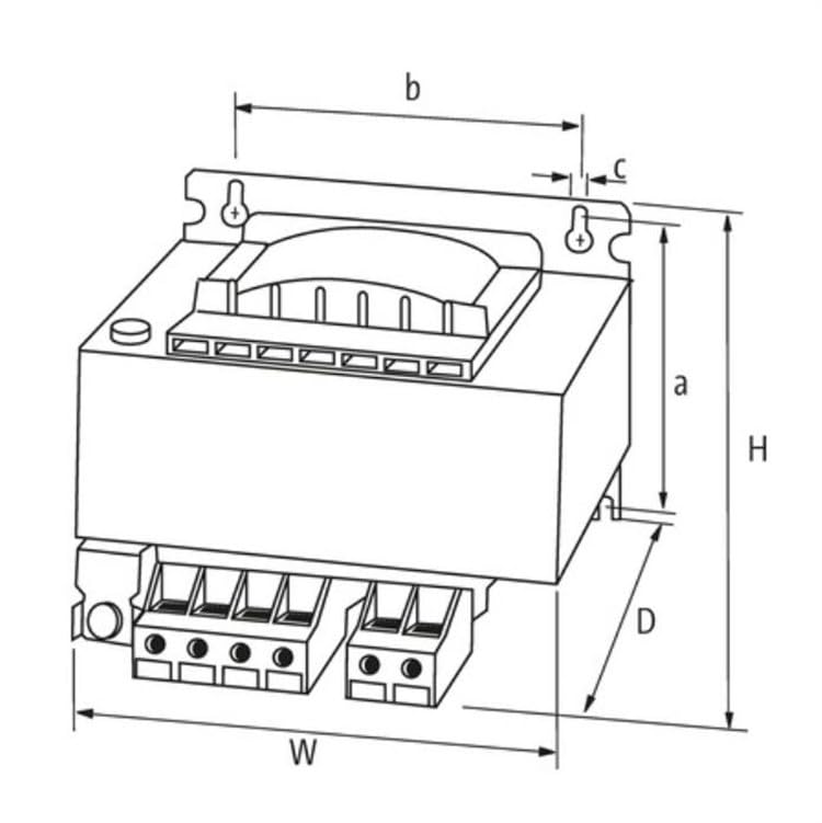 86051 P : 1000VA IN : 400VAC ±5% OUT : 230VAC Transformateur monophasé