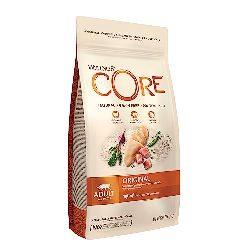 Wellness CORE Adult Original, 1.75kg, Chicken & Turkey, Dry Cat Food for All Cats, Grain-Free, High Meat Content, Protein-Rich, Supports Optimale Energy & Lean Body
