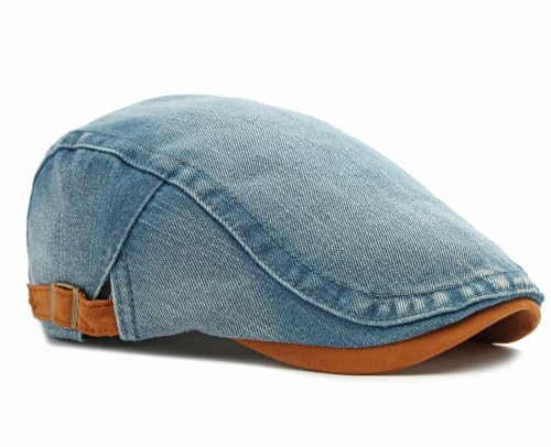 Image of Cotton Newsboy Cap,Breathable Ivy Gatsby Cabbie Beret Hat for Men's Women Driving Hunting Golf
