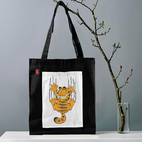 Image of ZORI Black Tote Bag With Pocket Printed Designed Canvas Tote Bags For Women large capacity,Tote bag For Shopping, College, Travel, More Canvas Handbag For Unisex Bag