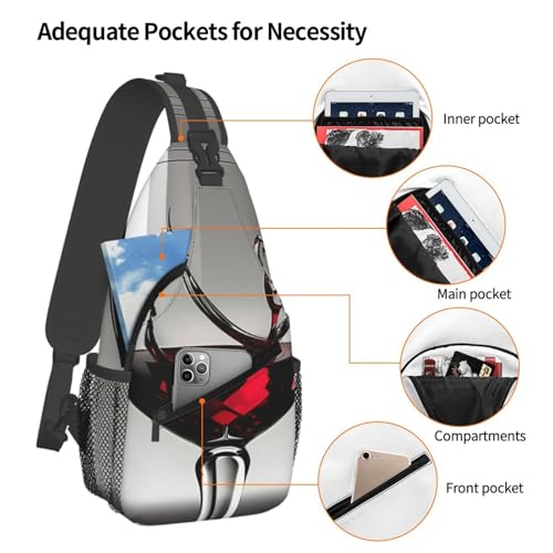 Wine Glass Stylish Men'S Messenger Bag - Durable Polyester, Huge Capacity & Adjustable Strap4