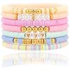 Friendship bracelets trendy heishi clay bead bracelets stack gold beaded stretch bracelets for women boho stackable bracelets bulk cute preppy jewelry  urban country home decor
