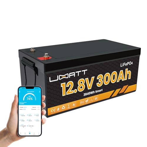 UBATT LiFePO4 12V 300Ah Lithium-Batterie mit Bluetooth, App-Überwachung, Solarbatterie für Wohnmobil, Camping, Haushalt, Autobatterie, Versorgungsbatterie UBATT LiFePO4 12V 300Ah Lithium-Batterie mit Bluetooth, App-Überwachung, Solarbatterie für Wohnmobil, Camping, Haushalt, Autobatterie, Versorgungsbatterie