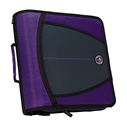 Case-it Mighty Zip Tab 3-Inch Zipper Binder, Purple, D-146-PUR