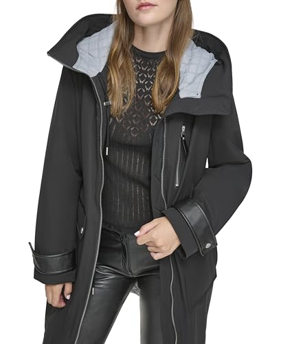 Andrew Marc Women's Gemas Hooded Transitional Water Resistant Parka Trench Coat2