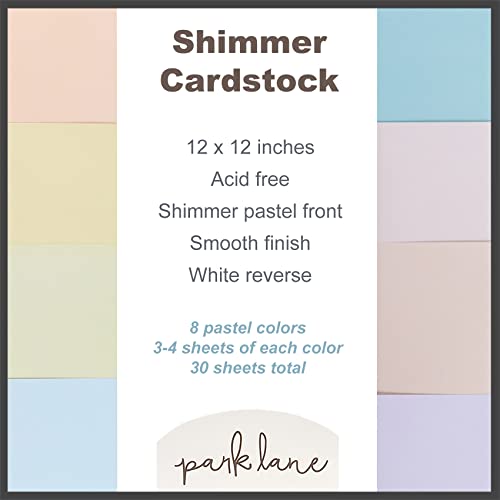 Pastel Paper Shimmer Cardstock, 30 Sheets - 12X12 Pearlescent Double Sided Scrapbook Paper - Cardstock Variety Pack For Crafts #TOP3