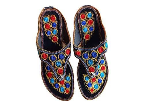 Image of Ethnic Embroidery Slip On Wedges for Women & Girls