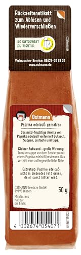 Ostmann Gewürze - Paprika edelsüß | Zum Nachfüllen der Streudose | 50 g im Beutel