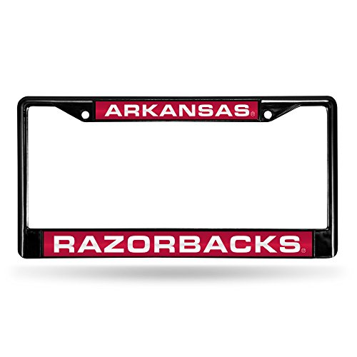 Marco para matrícula de Arkansas Razorbacks negro ideal para viajes y días de partido