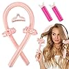 DKDDSSS Rizador Pelo Sin Calor, Rizador de Pelo Sin Calor, Heatless Hair Curlers, Ondas Pelo con Clip, Rizadores de Pelo Sin Calor Para Cabello Largo (Rosa)