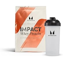 مسحوق بروتين مصل اللبن Myprotein Impact 2.2 رطل، ميلك شيك الشوكولاتة، 22 جرام بروتين لكل وجبة + مجموعة زجاجات شاكر البروتين
