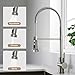Spring Pull Down Kitchen Faucet Head Replacement for Kitchen Faucet, 3-Modes & 7 Adapters Brushed Nickel Finished