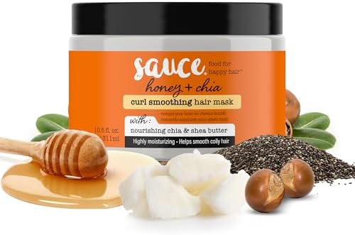SAUCE BEAUTY Hair Mask, Honey Chia Smoothing Curl Mask for Dry Hair (10.5 Fl Oz) Hydrating, Anti Frizz Softener with Shea Butter, Honey & Chia for Naturally Curly, Wavy & Coily Hair Care
